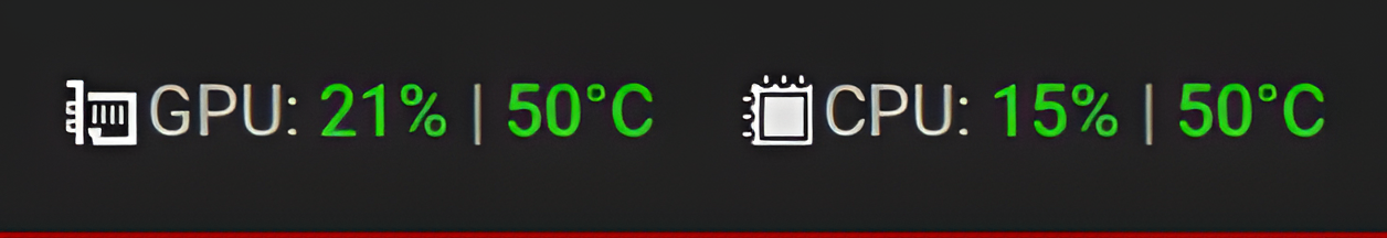 Demonstração da extensão XFCE GPU Monitor